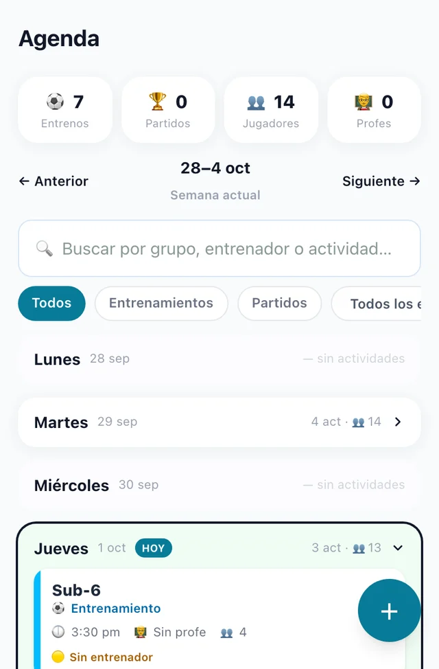 La agenda en el teléfono